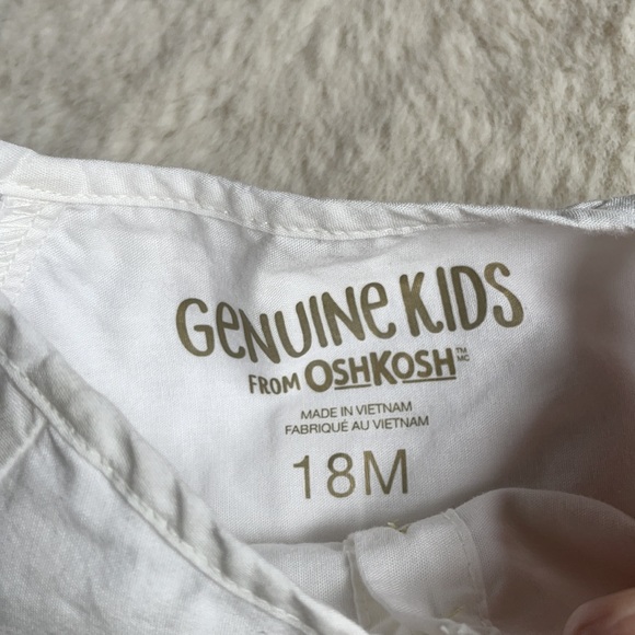 Oshkosh | White Embroidered Puff Sleeve Blouse | 18 Months - Picture 12 of 14